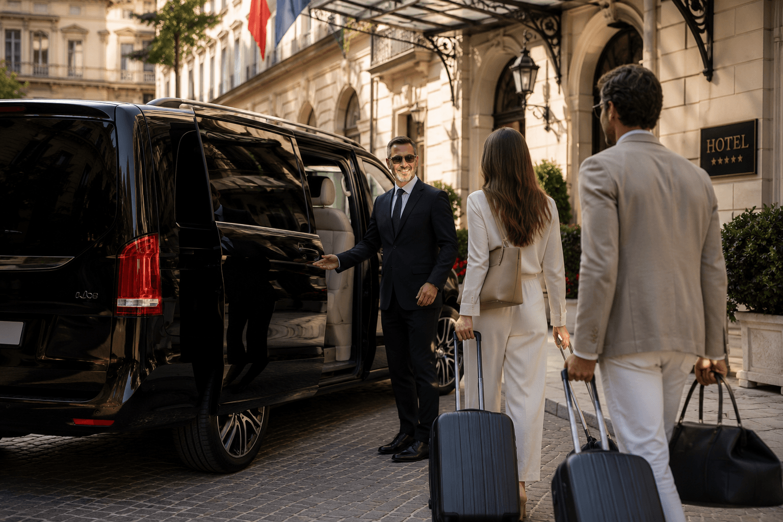 Private driver coordination in Italy with luxury vehicle
